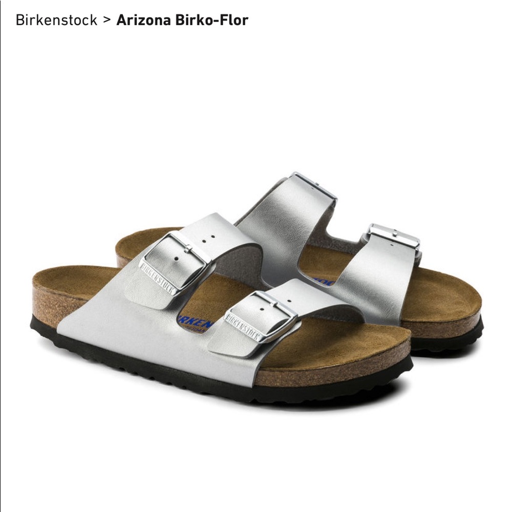 Silver Birkenstock Arizona